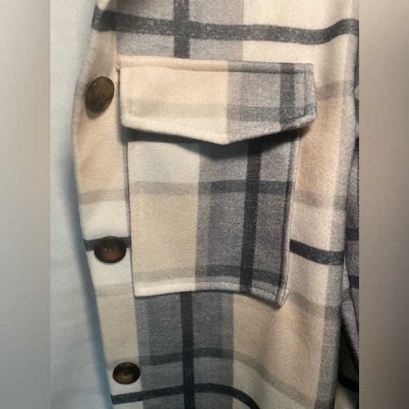 Daniela Long Plaid Shacket from Sand + Charcoal - Picture 4 of 7